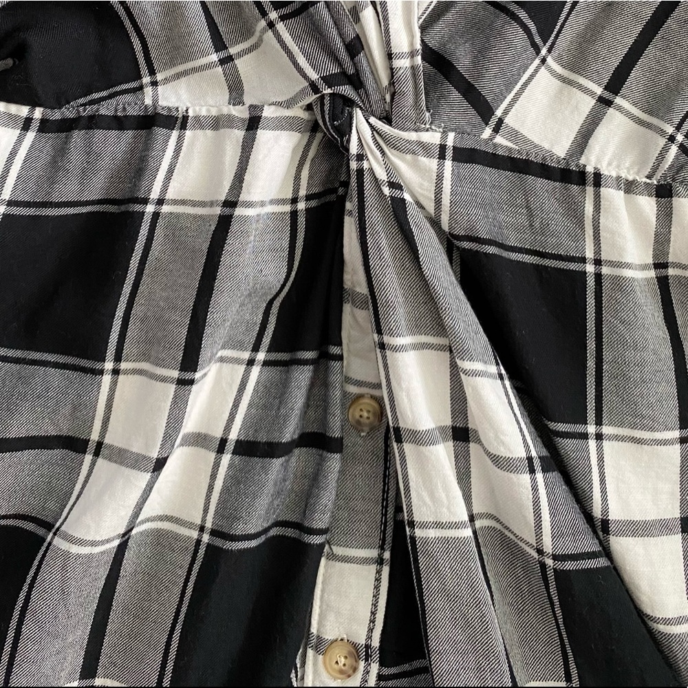 Abercrombie Plaid Knot Front Shirt Dress Small - Picture 2 of 8